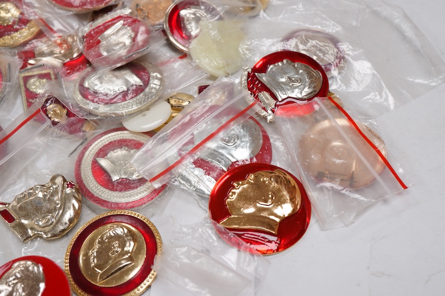 A collection of Chinese Mao Dse Dong badges